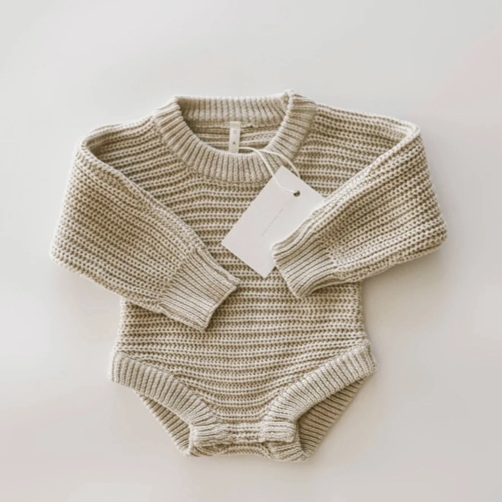 Oat Co Chunky Knit Baby Onesie